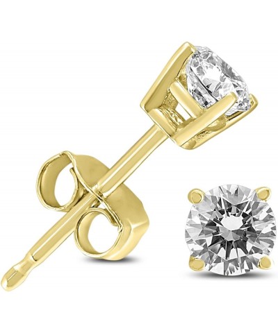 1/3-3/4 Carat TW Round Diamond Solitaire Stud Earrings Available in 14K White and Yellow Gold Yellow Gold 0.25 carats $45.88 ...