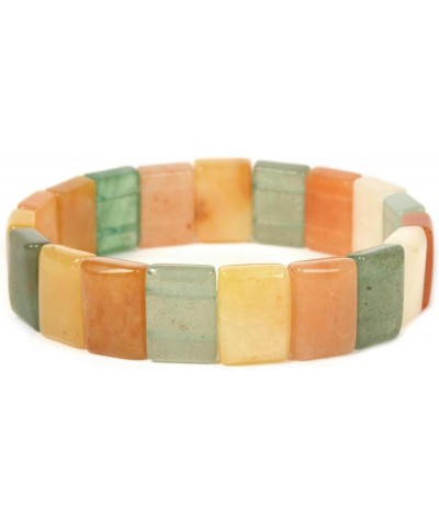 Gem Semi Precious Gemstone 12mm Rectangle Beads Stretch Bracelet 7 Inches Multi-color Aventurine 14mm Rectangle $12.64 Bracelets