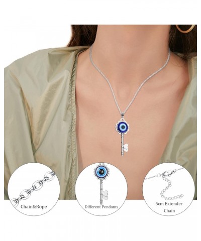 11Pcs Evil Eye Necklaces Pendant for Women Men Hamsa Hand Necklace Bracelets Evil Eye Earrings Rings Turkish Protection Jewel...