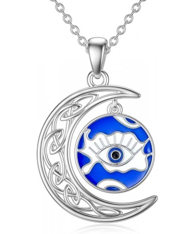 Evil Eye/Lotus/Eye of Horus Necklace 925 Sterling Silver Spiritual Protection Amulet Jewelry Gifts for Women Men with 18"+2" ...