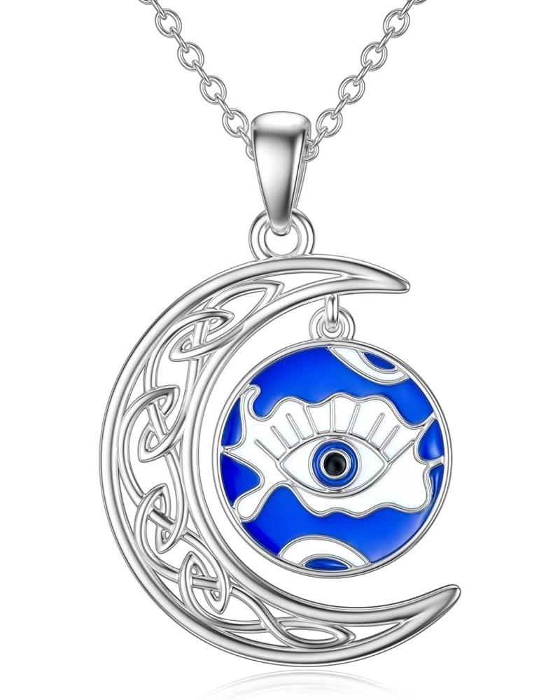 Evil Eye/Lotus/Eye of Horus Necklace 925 Sterling Silver Spiritual Protection Amulet Jewelry Gifts for Women Men with 18"+2" ...