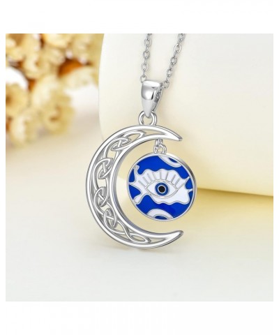 Evil Eye/Lotus/Eye of Horus Necklace 925 Sterling Silver Spiritual Protection Amulet Jewelry Gifts for Women Men with 18"+2" ...