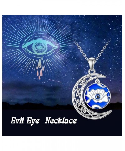 Evil Eye/Lotus/Eye of Horus Necklace 925 Sterling Silver Spiritual Protection Amulet Jewelry Gifts for Women Men with 18"+2" ...