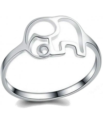 Stainless Steel Elephant Style Statement Cocktail Party Holiday Wedding Promise Ring Silver $8.54 Rings