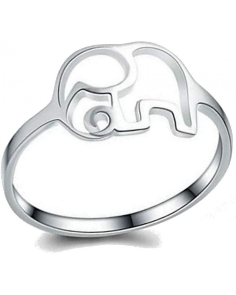 Stainless Steel Elephant Style Statement Cocktail Party Holiday Wedding Promise Ring Silver $8.54 Rings