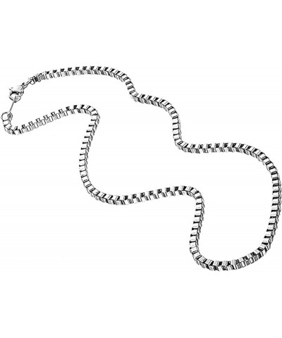 Stainless Steel Square Box Chain Link Necklace White 2.4mm wide 16.0 Inches $10.99 Necklaces