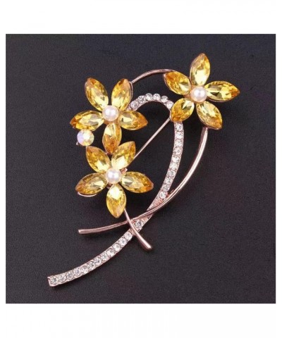 Flower Brooches Pins for Women Fashion Brooch for Women, Floral Women's Brooches & Pins Elegant Crystals Rhinestone Women Cor...