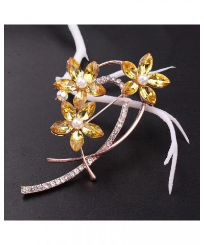 Flower Brooches Pins for Women Fashion Brooch for Women, Floral Women's Brooches & Pins Elegant Crystals Rhinestone Women Cor...