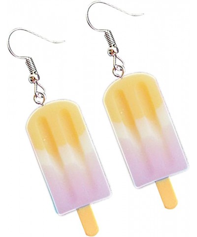 Dearanswer Cute Ice Cream Dangle Drop Earrings Colorful Funny Imitation Food Candy Drop Earrings Party Gift yellow $5.33 Earr...