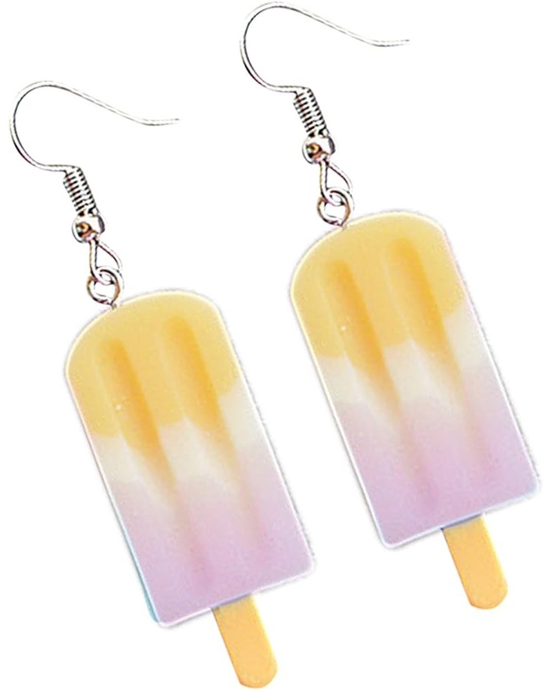 Dearanswer Cute Ice Cream Dangle Drop Earrings Colorful Funny Imitation Food Candy Drop Earrings Party Gift yellow $5.33 Earr...