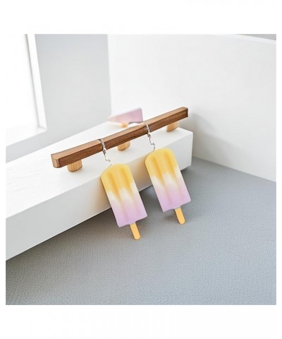 Dearanswer Cute Ice Cream Dangle Drop Earrings Colorful Funny Imitation Food Candy Drop Earrings Party Gift yellow $5.33 Earr...