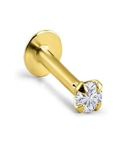 14k Solid Yellow Gold Threadless Push Pin Nose Ring Stud 1.5mm, 2mm, 2.5mm or 3mm Clear CZ 18G, 16G 1.5mm CZ - 5/16" Post $19...