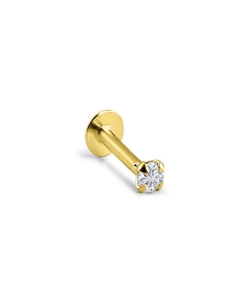 14k Solid Yellow Gold Threadless Push Pin Nose Ring Stud 1.5mm, 2mm, 2.5mm or 3mm Clear CZ 18G, 16G 1.5mm CZ - 5/16" Post $19...