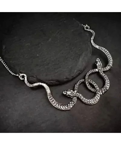 2Pcs Snake Necklace Snake Double Snake Necklace Serpent Necklace Snake Goddess Necklace $6.61 Necklaces