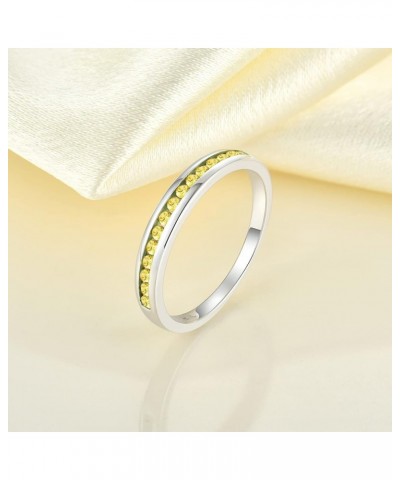 Stackable Ring 925 Sterling Silver Halo Birthstones Eternity Bands for Women 11-topaz-Nov $20.70 Rings