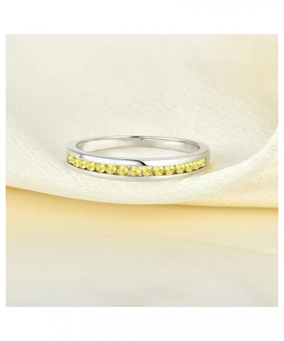 Stackable Ring 925 Sterling Silver Halo Birthstones Eternity Bands for Women 11-topaz-Nov $20.70 Rings